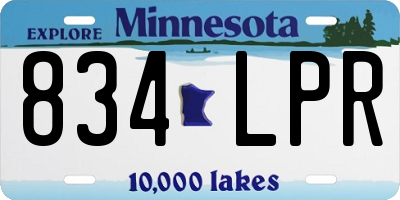 MN license plate 834LPR