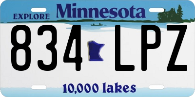 MN license plate 834LPZ