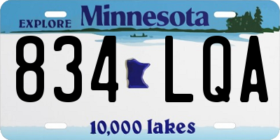 MN license plate 834LQA