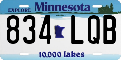 MN license plate 834LQB
