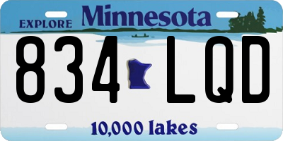 MN license plate 834LQD