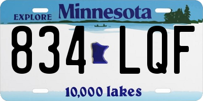 MN license plate 834LQF
