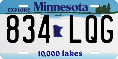 MN license plate 834LQG