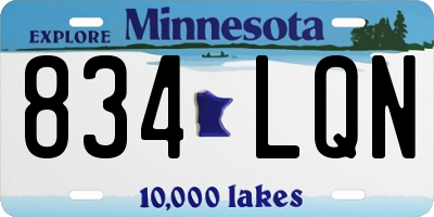 MN license plate 834LQN