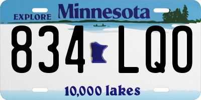 MN license plate 834LQO