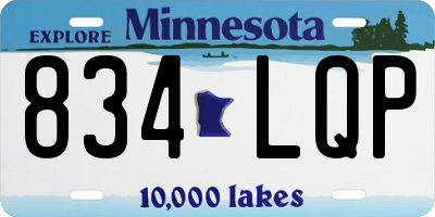MN license plate 834LQP