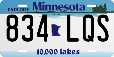 MN license plate 834LQS