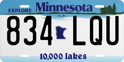 MN license plate 834LQU