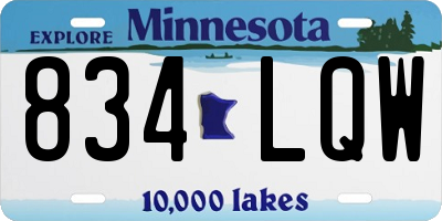 MN license plate 834LQW