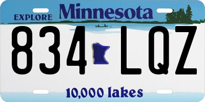 MN license plate 834LQZ