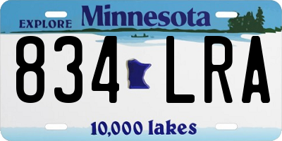 MN license plate 834LRA