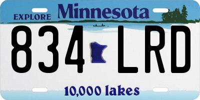 MN license plate 834LRD