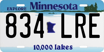MN license plate 834LRE