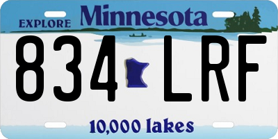 MN license plate 834LRF