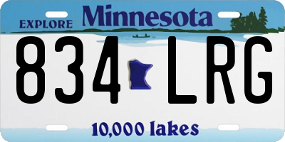 MN license plate 834LRG