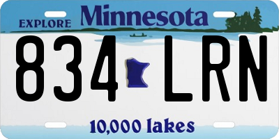 MN license plate 834LRN