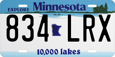 MN license plate 834LRX