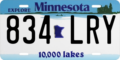 MN license plate 834LRY