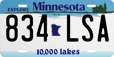 MN license plate 834LSA