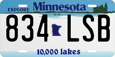 MN license plate 834LSB