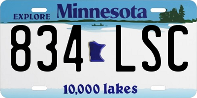 MN license plate 834LSC