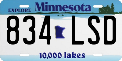 MN license plate 834LSD