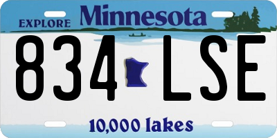 MN license plate 834LSE