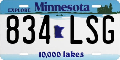 MN license plate 834LSG