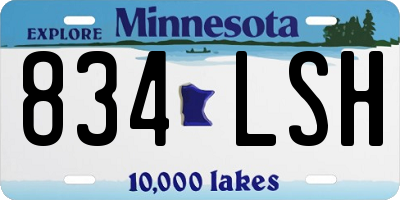 MN license plate 834LSH