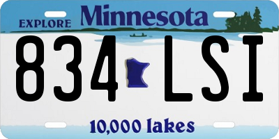 MN license plate 834LSI