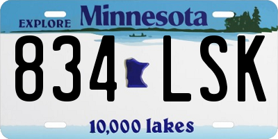 MN license plate 834LSK