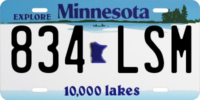MN license plate 834LSM