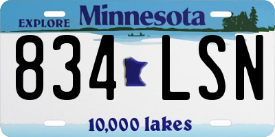 MN license plate 834LSN