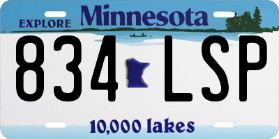 MN license plate 834LSP