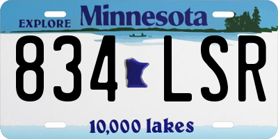 MN license plate 834LSR