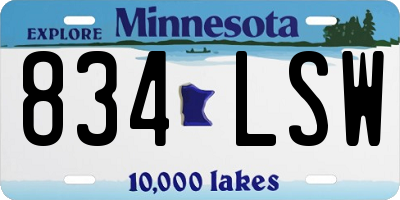 MN license plate 834LSW