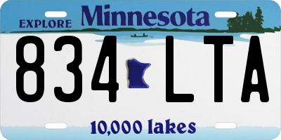 MN license plate 834LTA