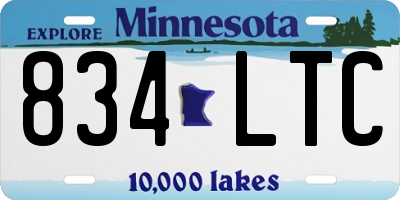 MN license plate 834LTC