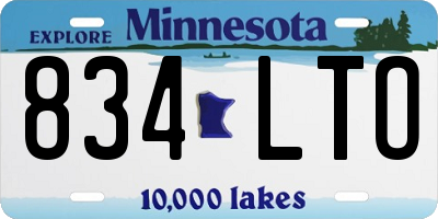 MN license plate 834LTO