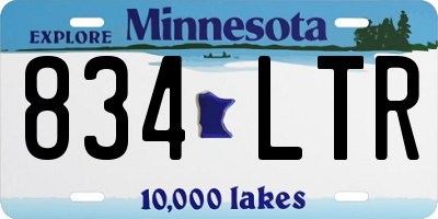 MN license plate 834LTR