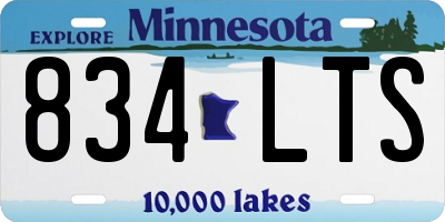 MN license plate 834LTS