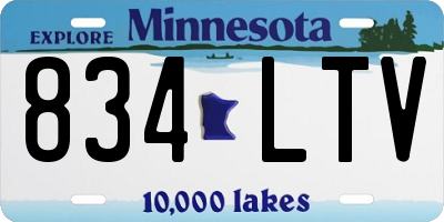 MN license plate 834LTV