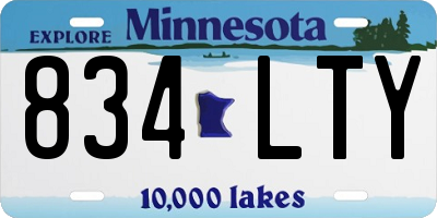 MN license plate 834LTY