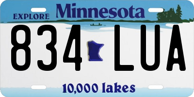 MN license plate 834LUA