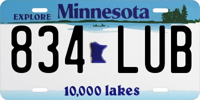 MN license plate 834LUB