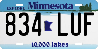 MN license plate 834LUF
