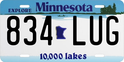 MN license plate 834LUG