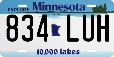 MN license plate 834LUH