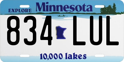 MN license plate 834LUL
