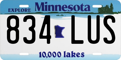 MN license plate 834LUS